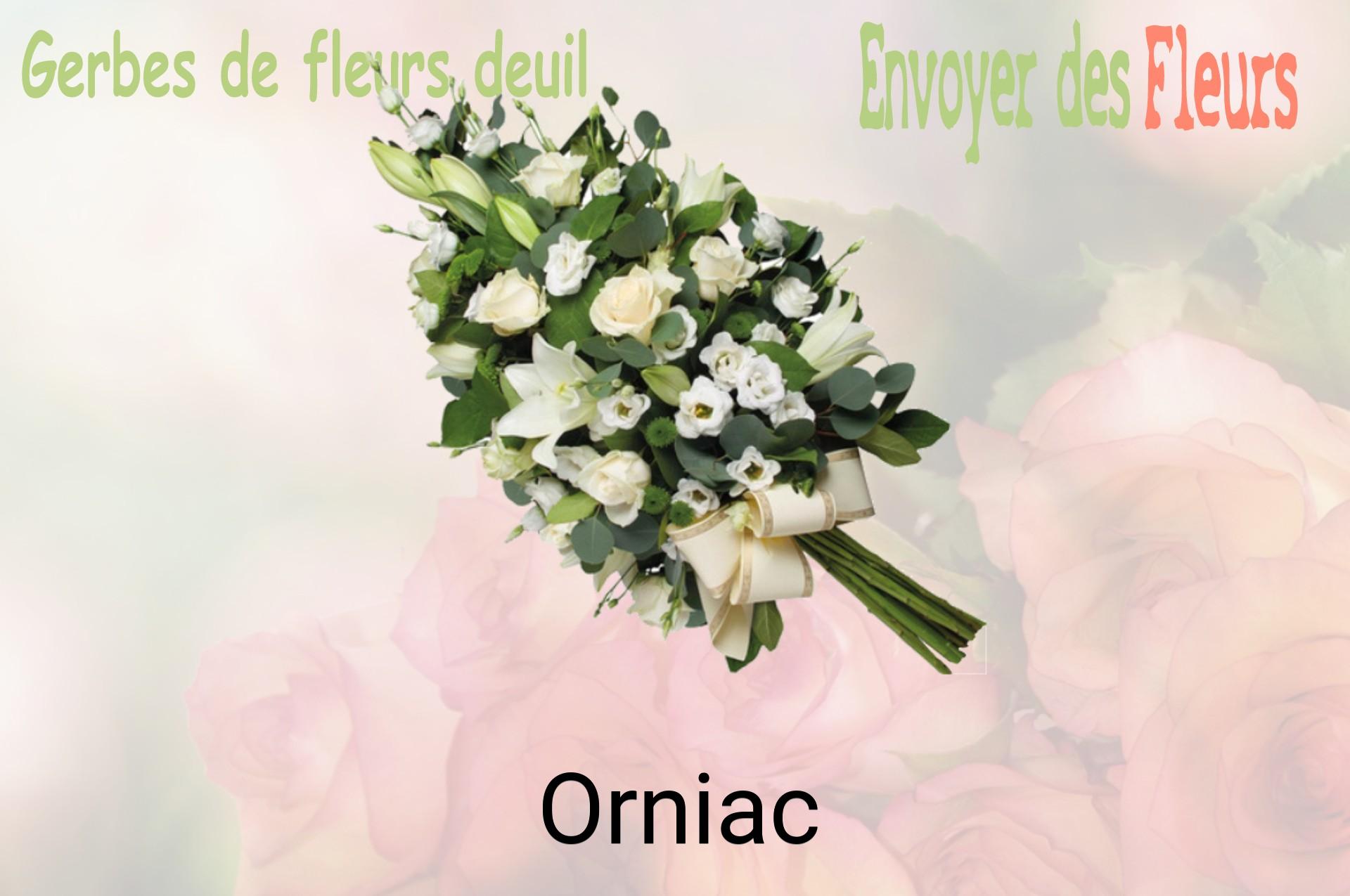 Gerbe de fleurs de deuil livrée à Orniac